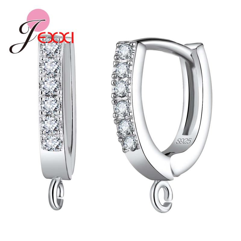 DIY Маркировка ювелирных изделий 925 проба Серебряные Хрустальные Серьги Фурнитура Застежки Крючки Для Женщин Ручная Работа Аксессуары Дешевые