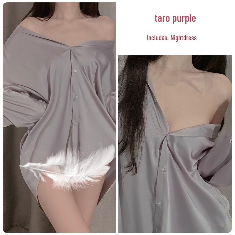 Великолепный комплект домашней одежды большого размера свободного кроя в стиле бойфренда, состоящий из рубашки и ночной сорочки, для весны/лета 1902