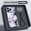 INS Акварельный Цветочный Чехол-Ремешок Для iPhone 17 Pro Max Гибридный TPU+PC Магнитный Для Magsafe Матовая Крышка Для iPhone 16 15 14 13 Pro Max