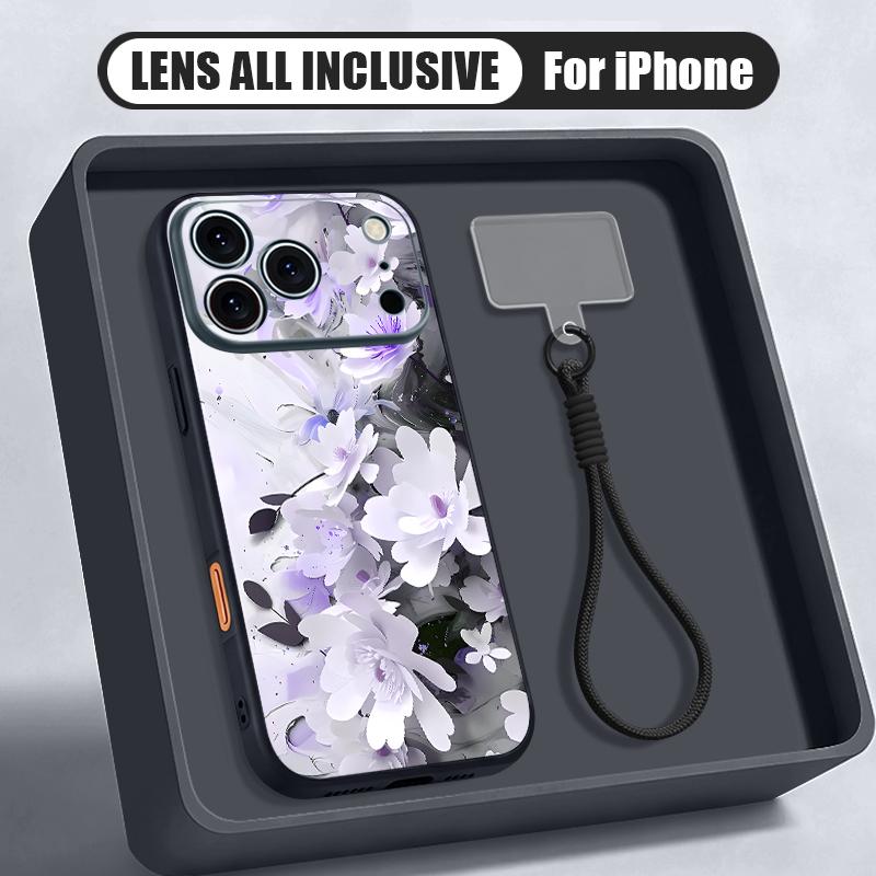 INS Акварельный Цветочный Чехол-Ремешок Для iPhone 17 Pro Max Гибридный TPU+PC Магнитный Для Magsafe Матовая Крышка Для iPhone 16 15 14 13 Pro Max