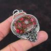 Медный кулон из тулита, ювелирные изделия ручной работы, высококачественный кулон с драгоценным камнем, стерлинговое серебро 925 пробы, кулон с цветком, кулон в стиле бохо, ювелирные изделия для подарка