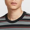 Nike Club T Shirts Men's Gray Black Stripes Crew Neck Moderate HJ0551-011