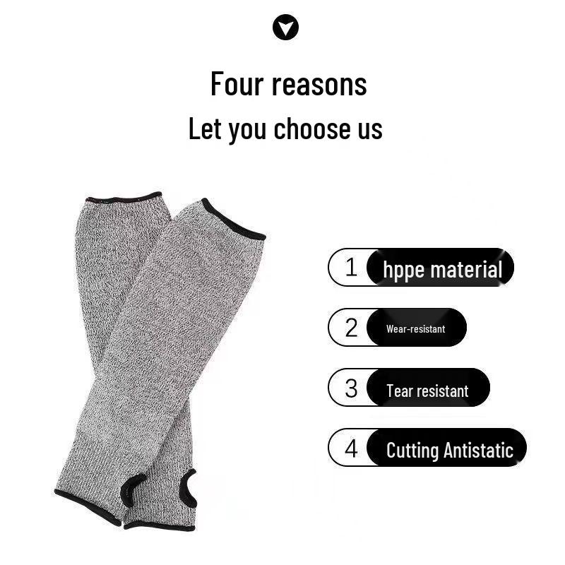 Защитные нарукавники из HPPE 5 уровня защиты от порезов с отверстием для большого пальца - Защитные накладки, устойчивые к царапинам