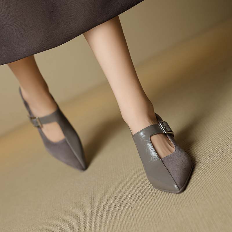 Krazing Pot Натуральная кожа Острый носок Размер 40 Шпилька Высокий каблук Металлическая пряжка Модные Гладиаторы Осенние туфли-лодочки