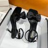 Обувь Bow Лето 2024 One Word Сандалии для женщин Белые женские туфли на сверхвысоком каблуке с защитой от скольжения Горячая шикарная и элегантная повседневная F