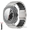 Ремешок+Чехол для Samsung Galaxy Watch Ultra 2025/7 ultra Нержавеющая сталь Резиновый ремешок Закаленное стекло Защитная пленка для экрана Жесткий чехол из поликарбоната