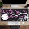 Japanese Mount Fuji Cherry Blossom Gaming Mouse Pad Extended Non Slip Mat Smooth Edges For Gamers Office Home Wireless Mouse
