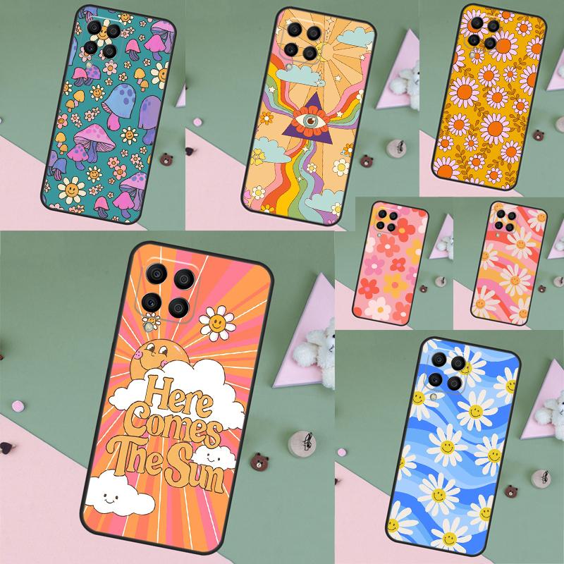 retro Groovy hippie boho rainbow Case For Samsung Galaxy M32 M12 M52 M15 M35 M55 M31 M56 M36 M16 M06 M13 M33 M53 M14 M34 M54