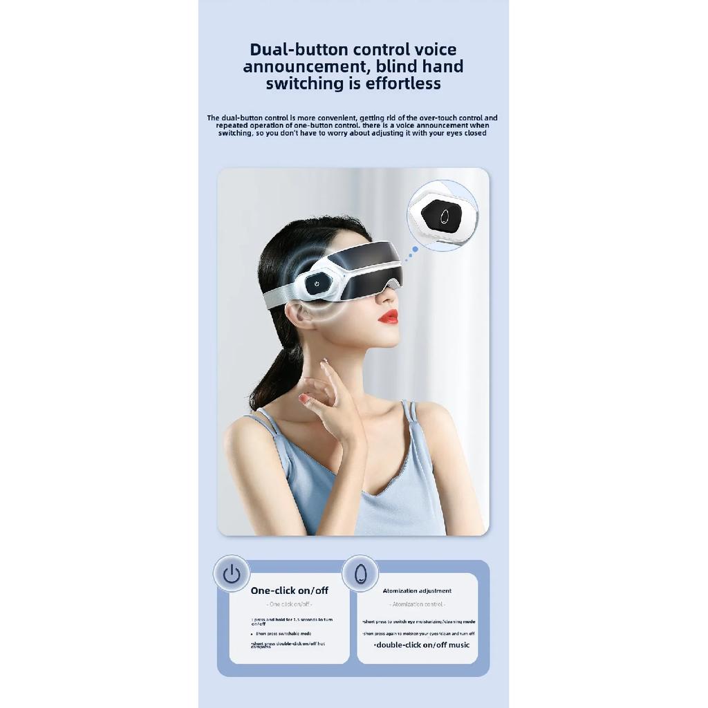 XINDU 16 Massage Points High-quality Steam Atomization Eye Massager Relaxing Hot Compress Eye Mask Upgrade Bluetooth