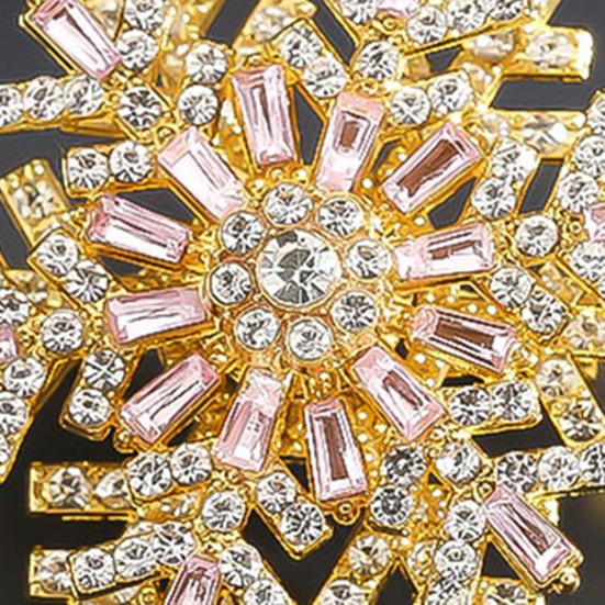 Rotating Snowflake Brooch Women Rhinestone Snowflake Lapel Pin Decorative Sparkling Brooch Pin Jewelry for Christmas Wedding Party Outfit
