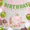 Martini Bow Birthday Party Decorations, Green Pink Glitter Happy Birthday Banner Garland Cake Topper Balloons for Girls Women Trendy Martini Bar