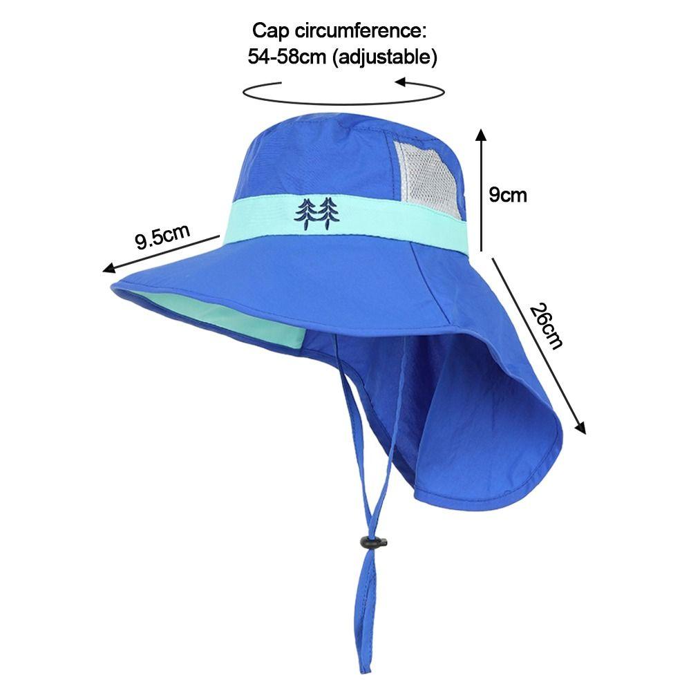 Outdoor Boy Girl Beach Cap Sun Hat Children Bucket Hats Wide Brim Cap UV Protection