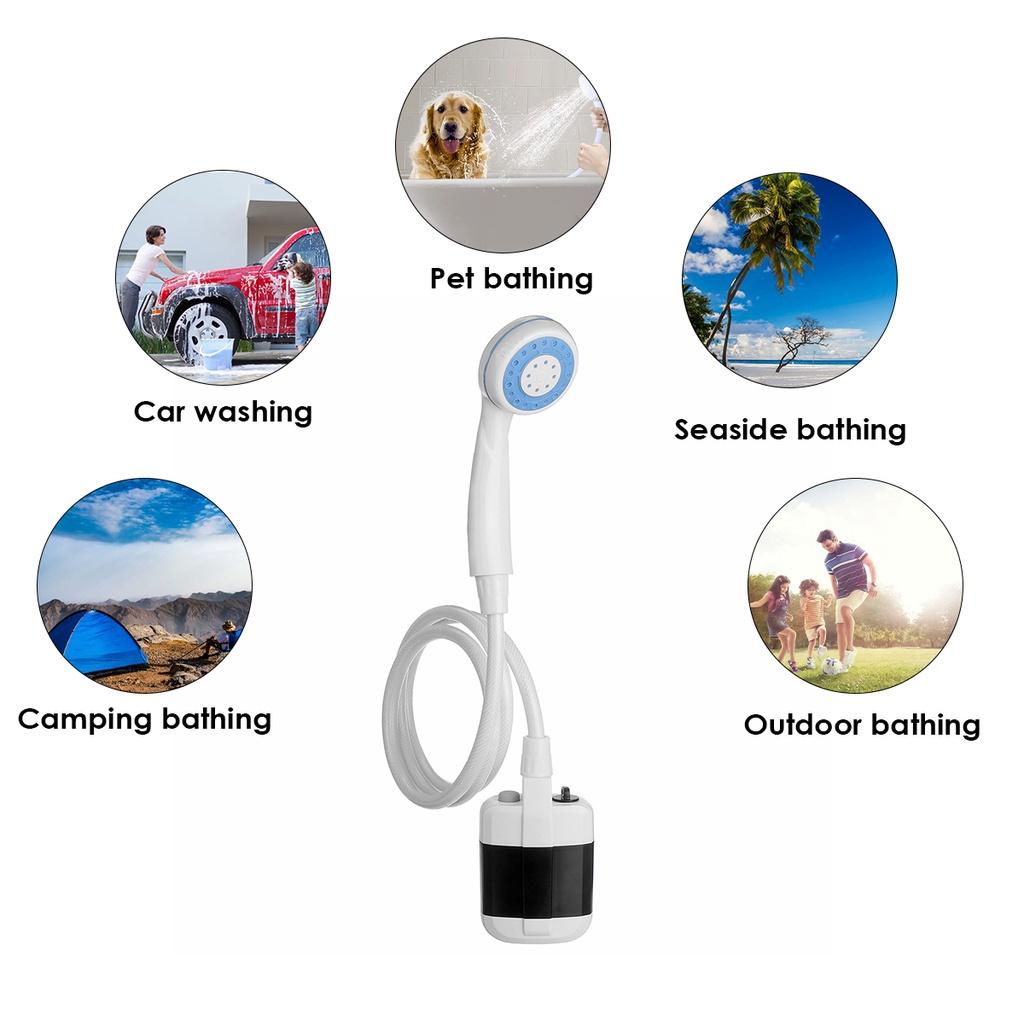 Портативный душ для домашних животных, кемпинговый душ, насос для душа, перезаряжаемая насадка для душа для кемпинга, пешего туризма, путешествий на открытом воздухе