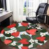 1pc Strawberry Pattern Office Round Rug, Non-slip, Soft and Durable Office Rug for Interior Decoration, Perfect for Office,Decoration yy260204073