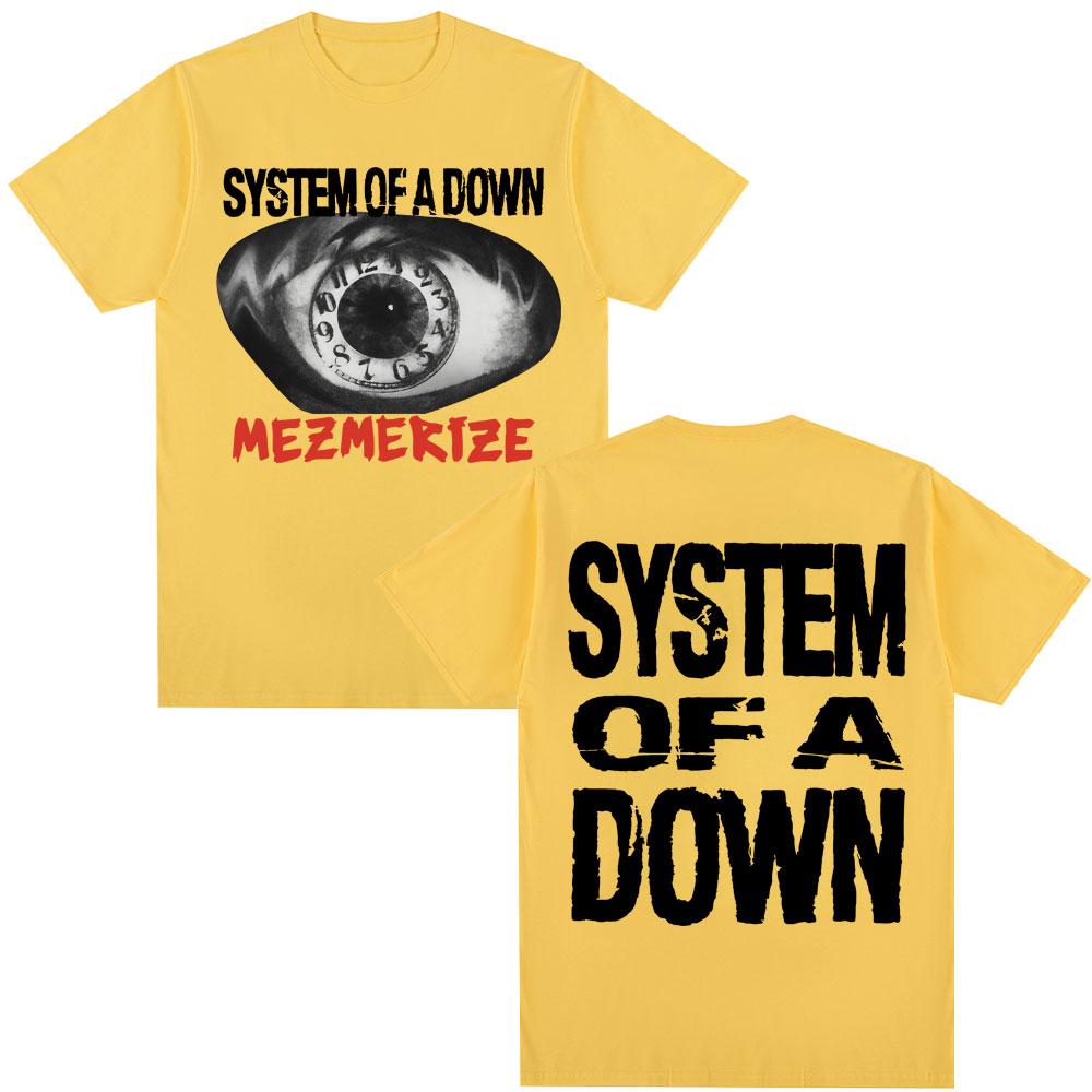 Rock Band System of A Down Mezmerize Music Album T-shirt Men Women Hip Hop Gothic Vintage T Shirts Oversized Cotton Casual Tees