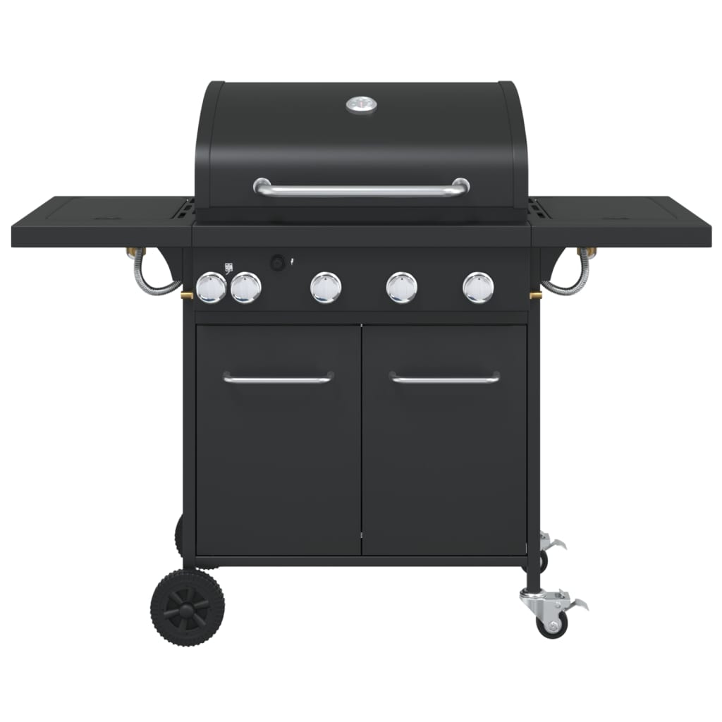 5 Burner Gas Grill in Black Powder Coated Steel