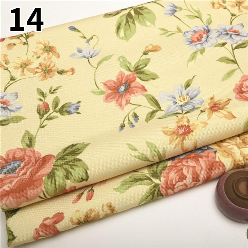 100 см x 145 см Ткань с цветочным принтом в пасторальном стиле, полиэстер, искусственный лен, ткань для самостоятельного изготовления диванной подушки, скатерти, обивки подушек