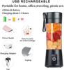 Electric USB Mini Juicer Blender For Shakes and Smoothies, Juice, Six Blades Great for Mixing,Black
