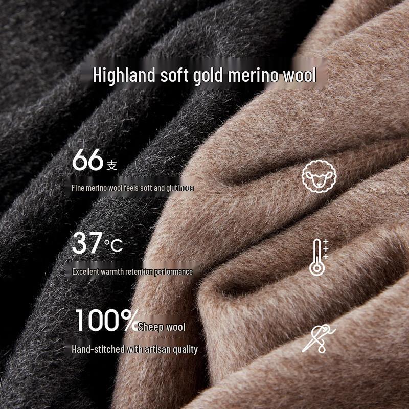 Shangdoubila Women's Pure Wool Toggle Mid-Length Coat