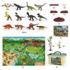 Dinosaur Toys 12 PCs Realistic Dinosaur Figures Figure Toy Storage Box with Jumbo Play Mat Information Dinosaur Book Educational Dinosaur Figure Play