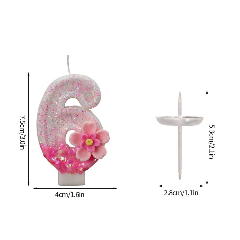 Свеча для украшения дня рождения девочки, свеча с розовыми блестками, свечи для торта, 3D-цифровые свечи, украшение для торта на день рождения, годовщину