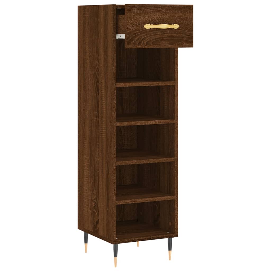 Shoe Cabinet Brown Oak Effect 30 x 35 x 105 cm Particleboard