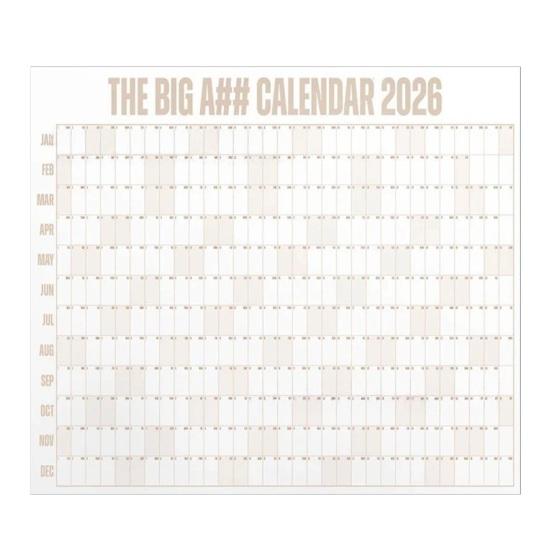 Большой настенный календарь для сухого стирания Янв. 2026 - Дек. 2026 Полный год 12-месячный годовой органайзер Гигантская очень большая доска-расписание