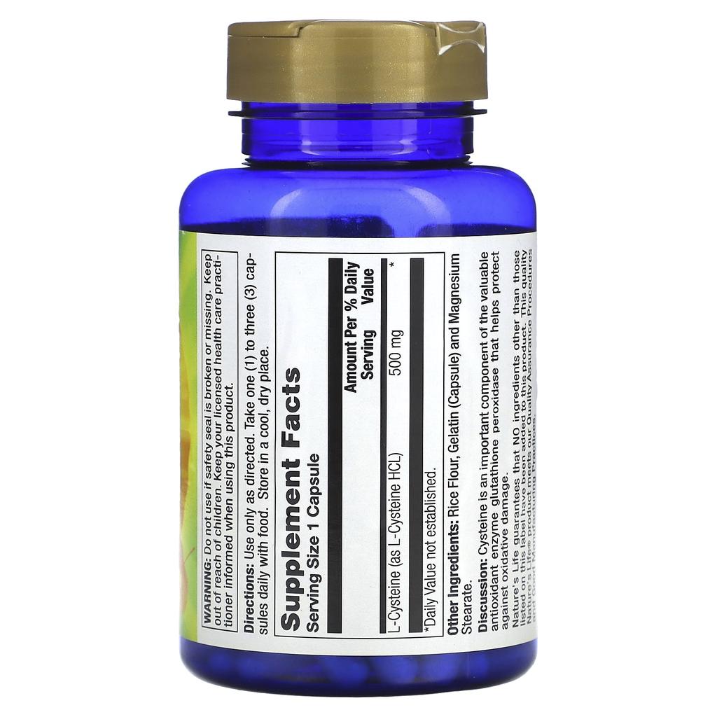 Nature'S Life, L-Cysteine, 500Mg, 100 Capsules