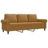 Vidaxl Sofa 3-Osobowa, Brązowa, 180 Cm, Tapicerowana Aksamitem