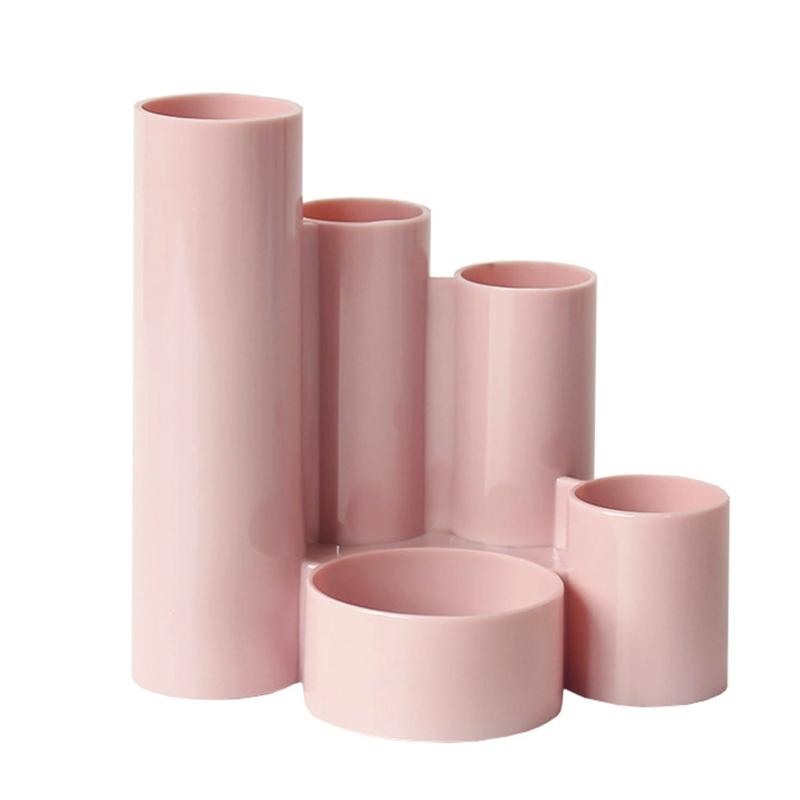 Подставка для ручек с пятью отверстиями, креативная круглая ваза для ручек, карандашница, держатель для кистей для макияжа, органайзер для хранения канцелярских принадлежностей