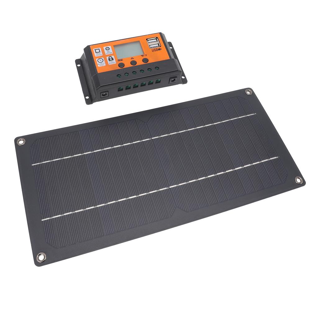 Комплект контроллера солнечной панели 60 Вт Монокристаллический кремниевый зарядник для солнечной панели 12 В 24 В 100 А контроллер