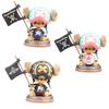 Cartoon One Piece 8CM Anime Chopper With Flag Action Model Kawaii GK Toy PVC Statue Collection Car Decoration Gifts Brinquedos