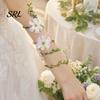 Artificial Flower Cuff Fairy Floral Arm Wrap, Woodland Elf Bracelet, Forest Nature Fabric Accessory Costume Accessories for Women, Halloween Cosplay,