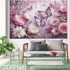 2D Bridal Shower Backdrop, Elegant Pink Floral & Butterfly Banner
