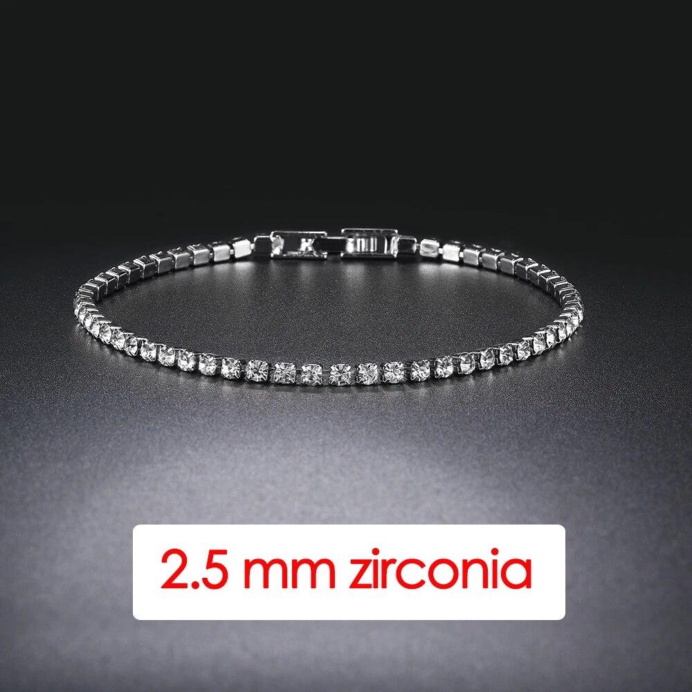 Hiphop Tennis Bracelet Homme Iced Out 3/4/5mm Cubic Zirconia Mens Crystal Chain On The Hand Hip-hop Streetwear Jewelry Male H086
