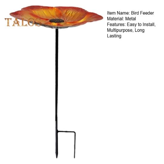 Кормушка для птиц с металлическим колышком, простая установка, устойчивая к погодным условиям, регулируемая по высоте, декоративная подставка для кормушки для птиц