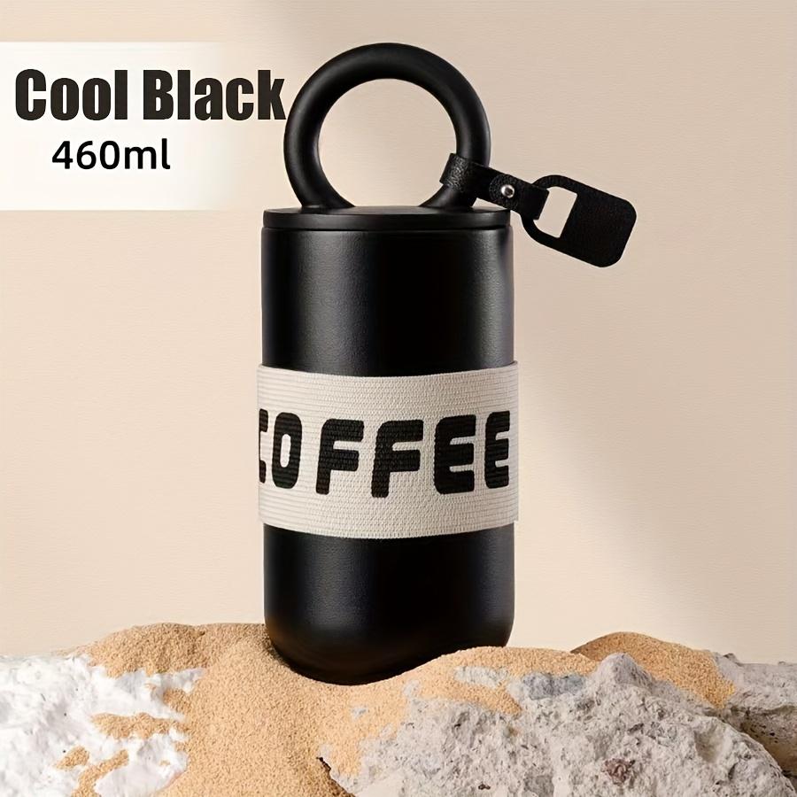 Кофейная чашка из нержавеющей стали, портативный изолированный чайник с ремнем для переноски - подходит для кемпинга на открытом воздухе, езды на велосипеде, спорта и фитнеса