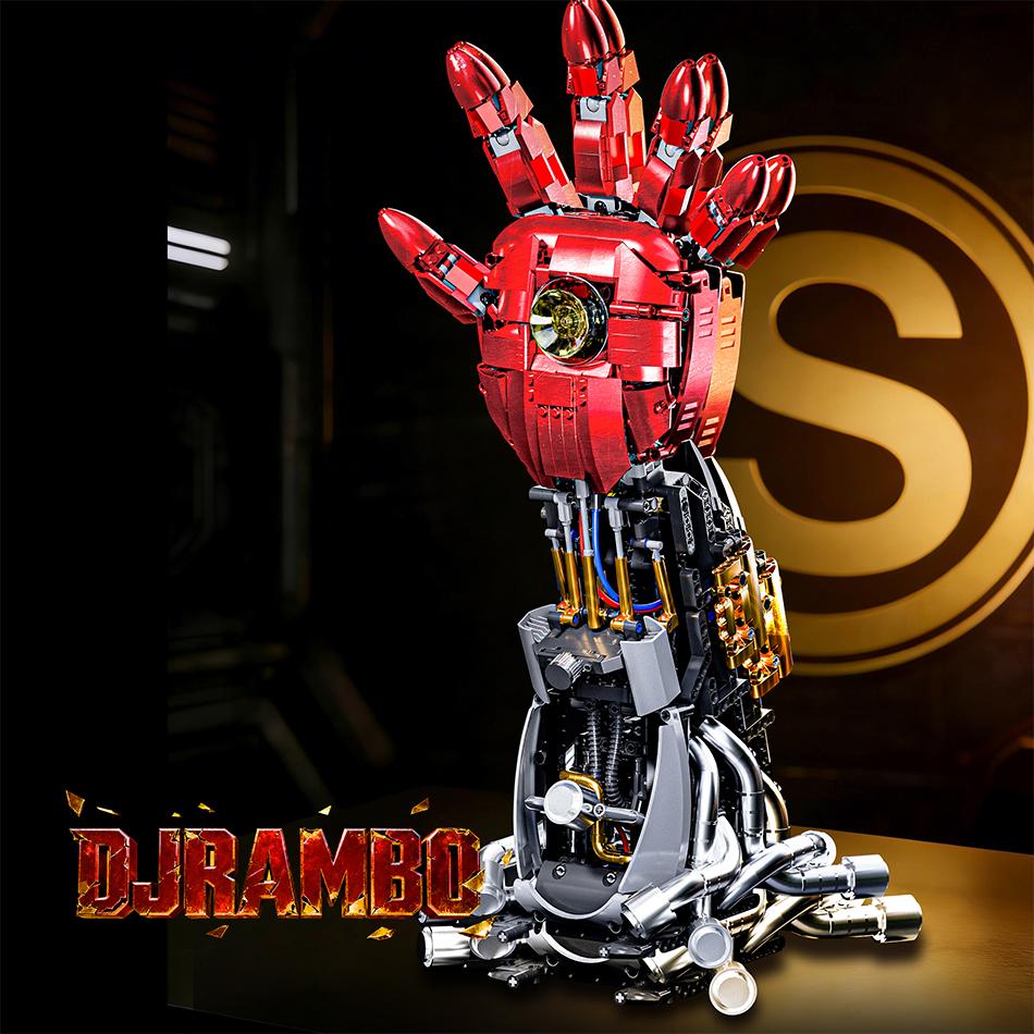 STEAM MOC Iron Robotic Arm Model Building Blocks Heroes Mechanical Hand Ornaments Educational Assembly Bricks Toys for Kids Gift