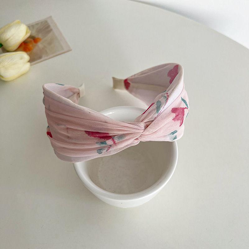 Аксессуары с принтом тай-дай, повязка на голову с широкими краями, повязка на голову со скрещенными краями, модная повязка на голову