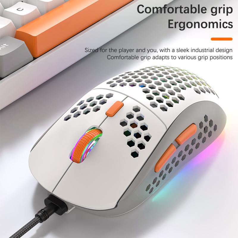 Проводная мышь RGB Light Honeycomb Gaming Mouse Usb Настольные ПК Компьютеры Aouse