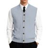 Men's V-Neck Sleeveless Knit Cardigan Vest