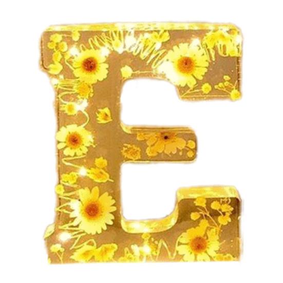 Цветочный смоляной ночник, прессованные цветы ручной работы в смоляных буквах, лампа, настольный декор, светящиеся цветочные буквы, подарок для мамы, жены