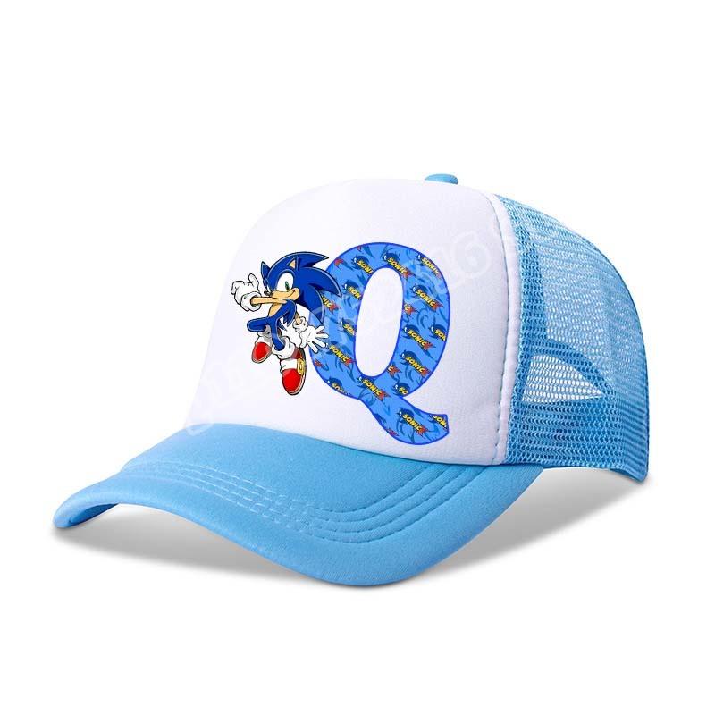 Child Baseball Caps Sonics Anime Letter A-Z Print Sun Hats Boys Girls Summer Casual Hat Child Adult Adjustable Peaked Cap Gifts
