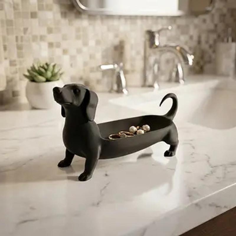 Декоративная миска-подставка в виде таксы с открытым верхом, 3D-печатный лоток для хранения для прихожей, рабочего стола, комода или столешницы