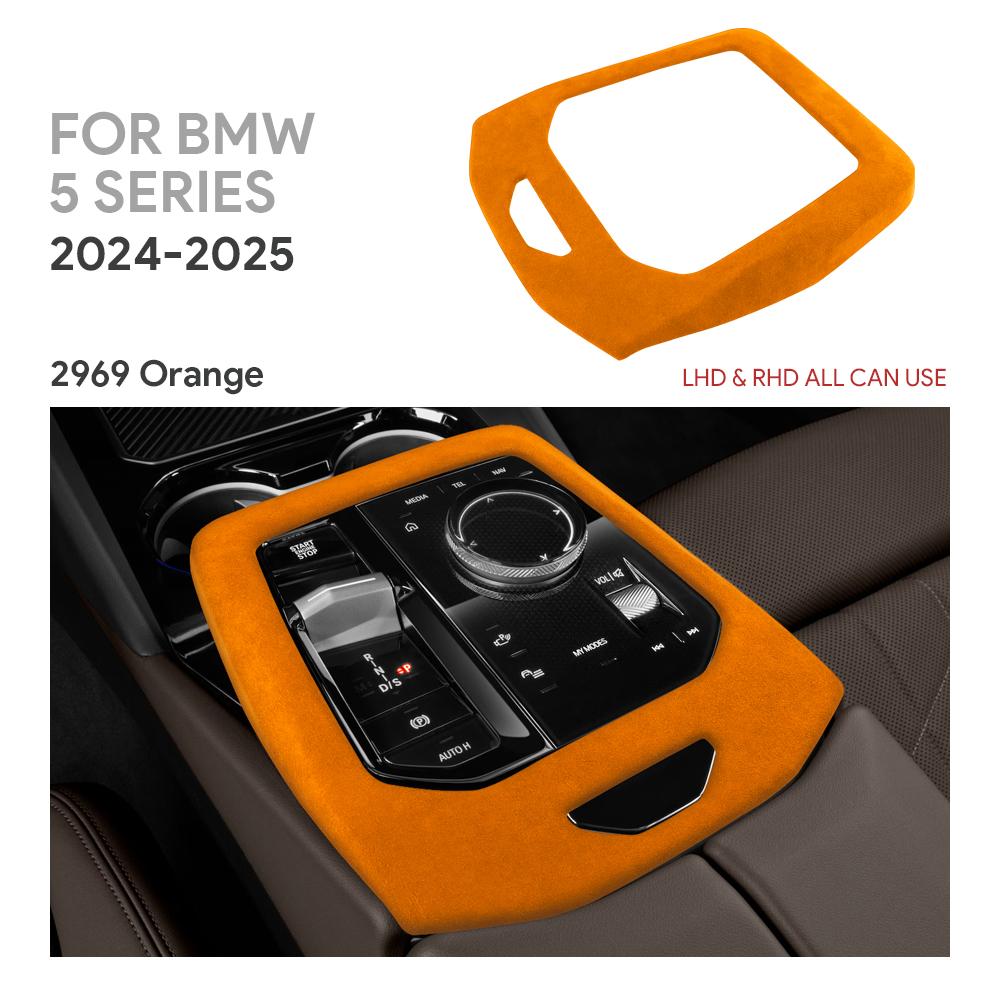 Gear Shift Collar for BMW 5 Series 2024 G60 Suede Anti-Scratch Central Control Panel Cover Interior Accessory