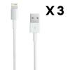 [Совместимые iPhone XSMAX-XR-XS-X-8PLUS-8-7PLUS-7-6PLUS-6-5-SE] Набор 3 Кабеля USB Зарядное Устройство Белый 1 Метр [Phonillico®]