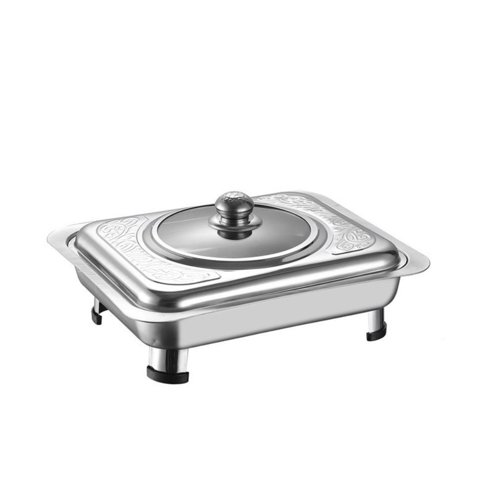 Прямоугольная форма Подогреватель для блюд Практичная металлическая кастрюля Сковороды Чафиндиш Поднос для еды Обеденный