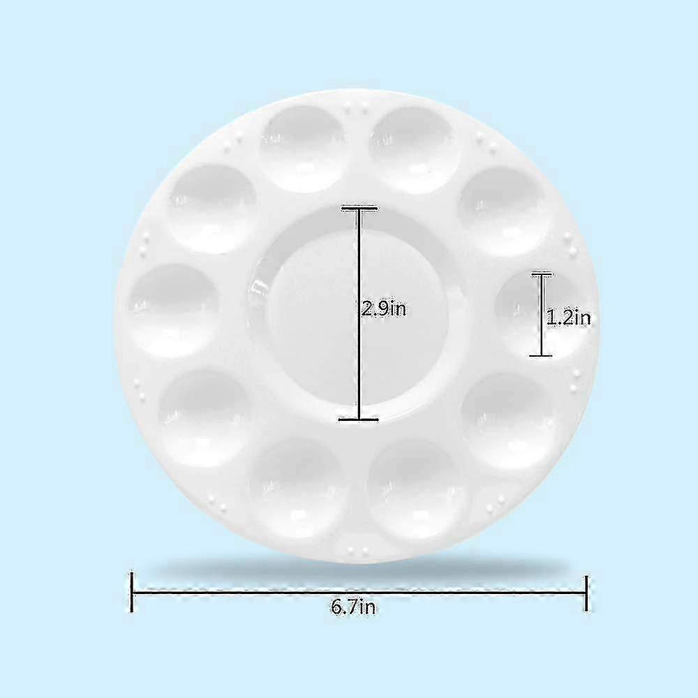 12-piece paint palette, made of plastic, suitable for children and adults to create DIY crafts and professional art paintings.