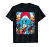 Colorful Cat Playing Guitar Japanese T-shirt
