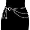 1Pc Women Waist Chain Belt For Dress Skirt Belts With Moon Star Waistbands Gold Silver Ladies Clothing Chain Accessories